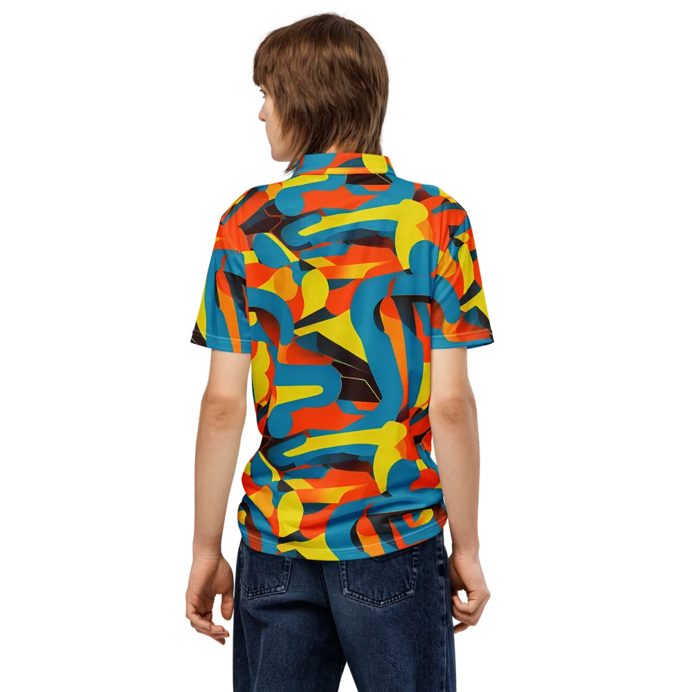 Fragmented Rhapsody on Men's Slim Fit Polo Shirt — Back