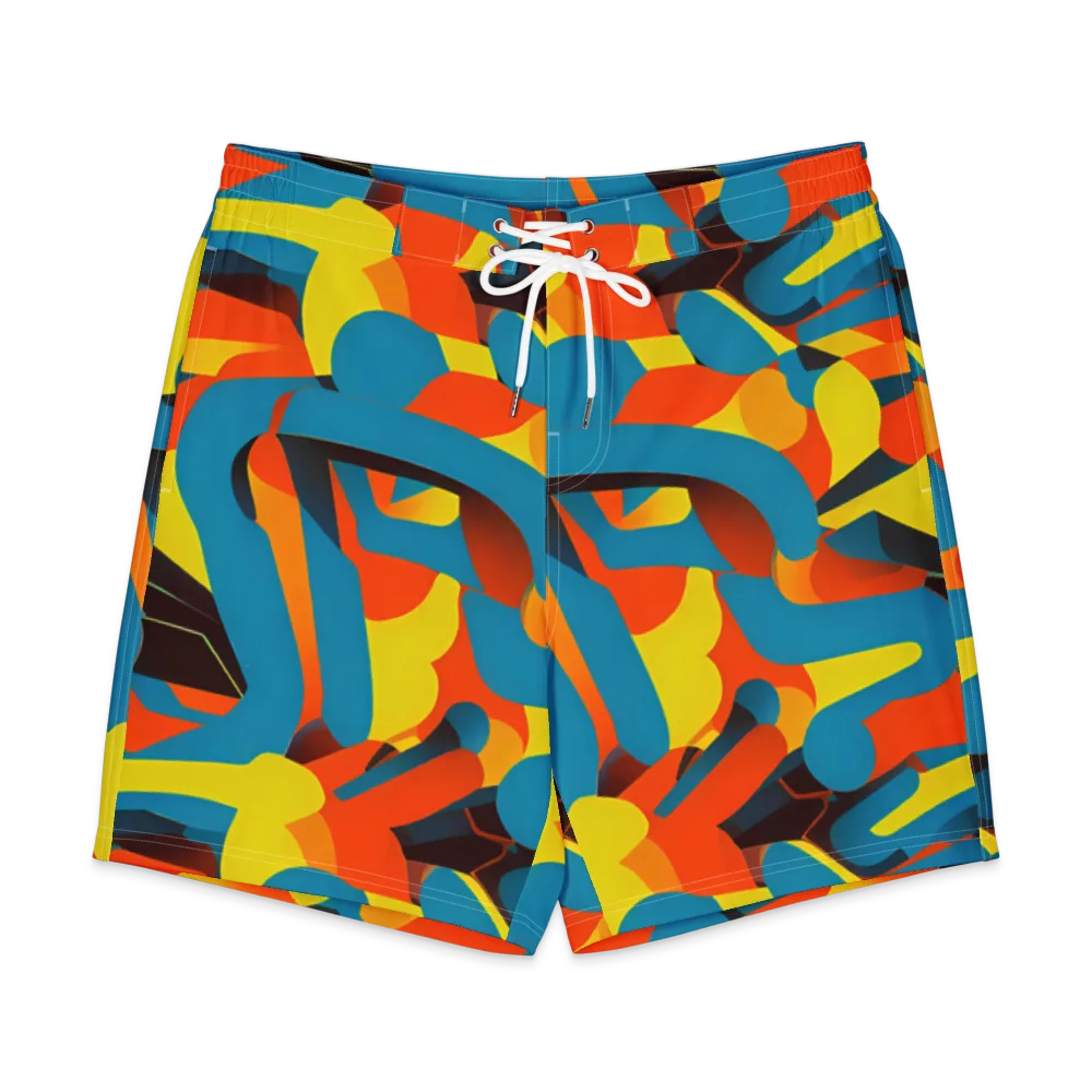 Fragmented Rhapsody on Men's Board Shorts — Front