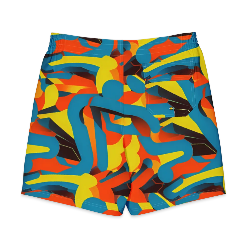 Fragmented Rhapsody on Men's Board Shorts — Back