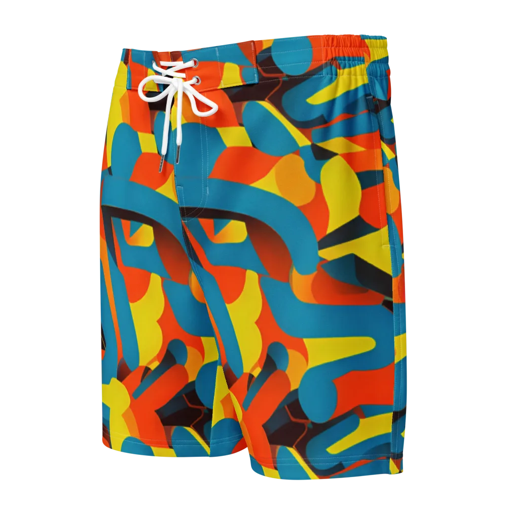 Fragmented Rhapsody on Men's Board Shorts — Front