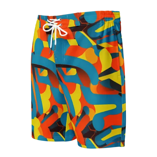 Fragmented Rhapsody on a Men's Board Shorts