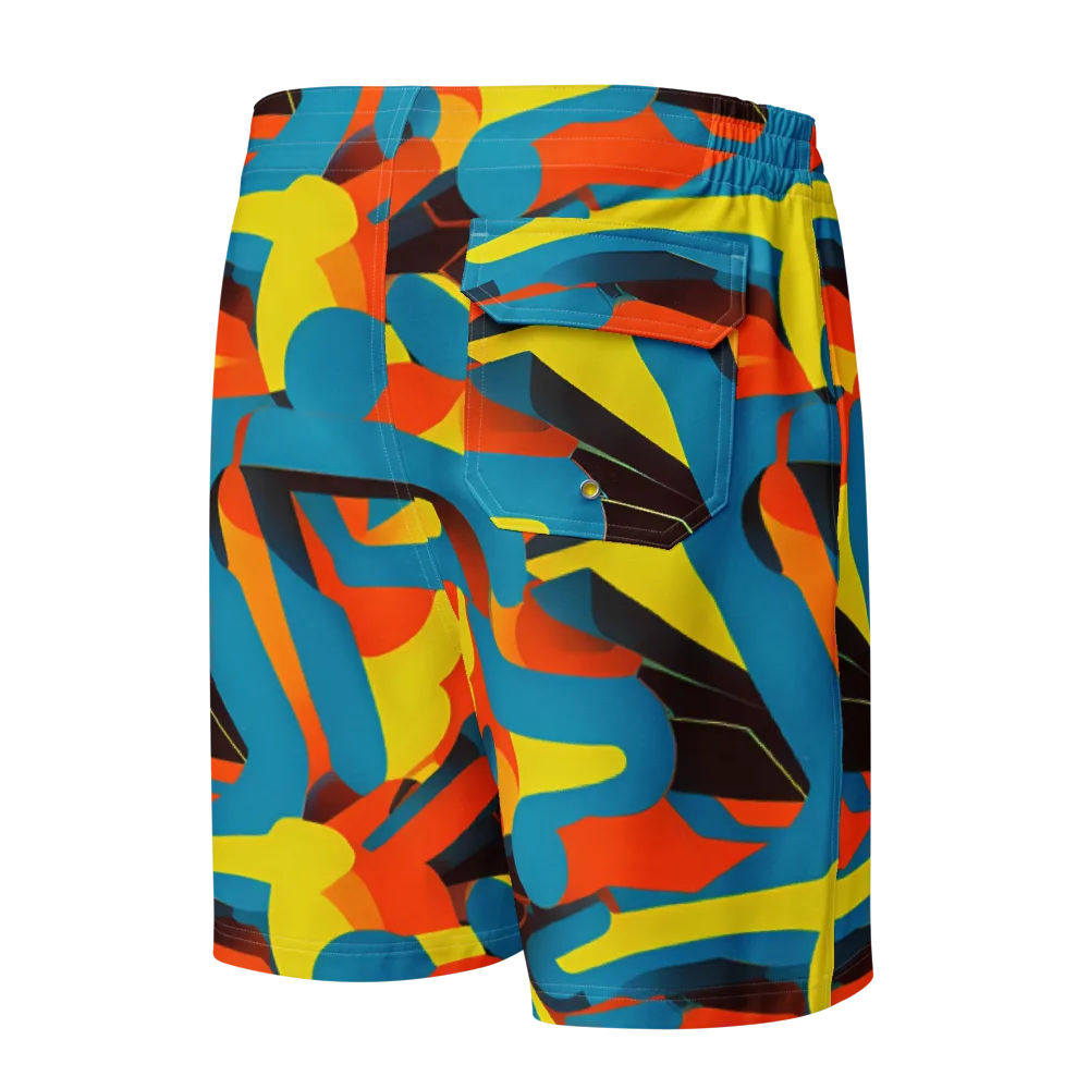 Fragmented Rhapsody on Men's Board Shorts — Back