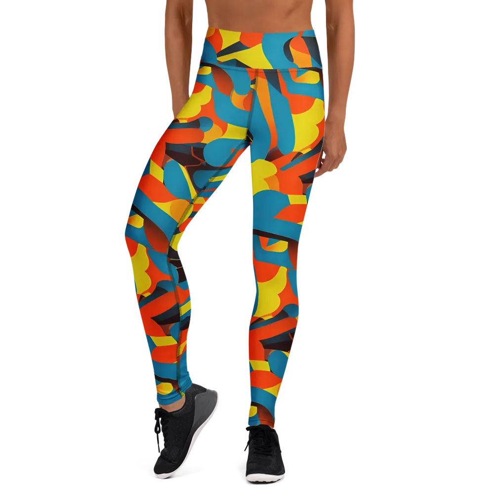Fragmented Rhapsody on Yoga Leggings — Front