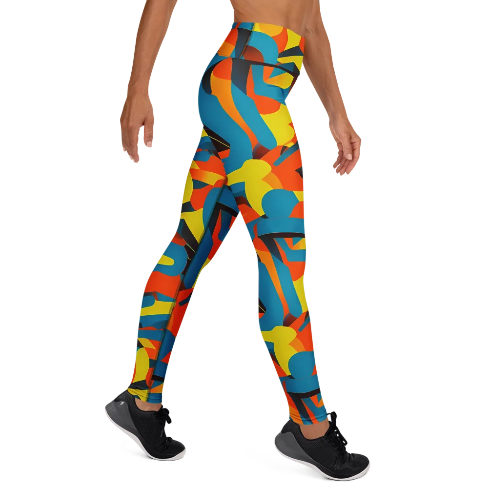 Fragmented Rhapsody on Yoga Leggings — Right