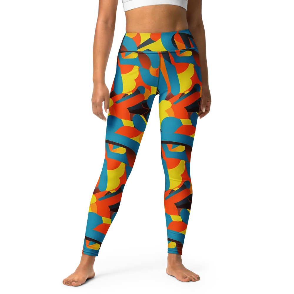 Fragmented Rhapsody on Yoga Leggings — Front