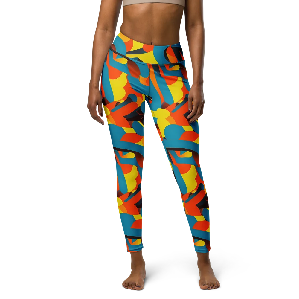 Fragmented Rhapsody on Yoga Leggings — Front