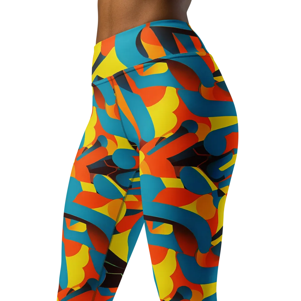 Fragmented Rhapsody on Yoga Leggings — Left Front