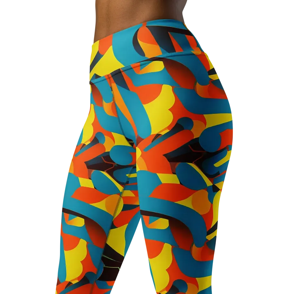 Fragmented Rhapsody on Yoga Leggings — Left Front
