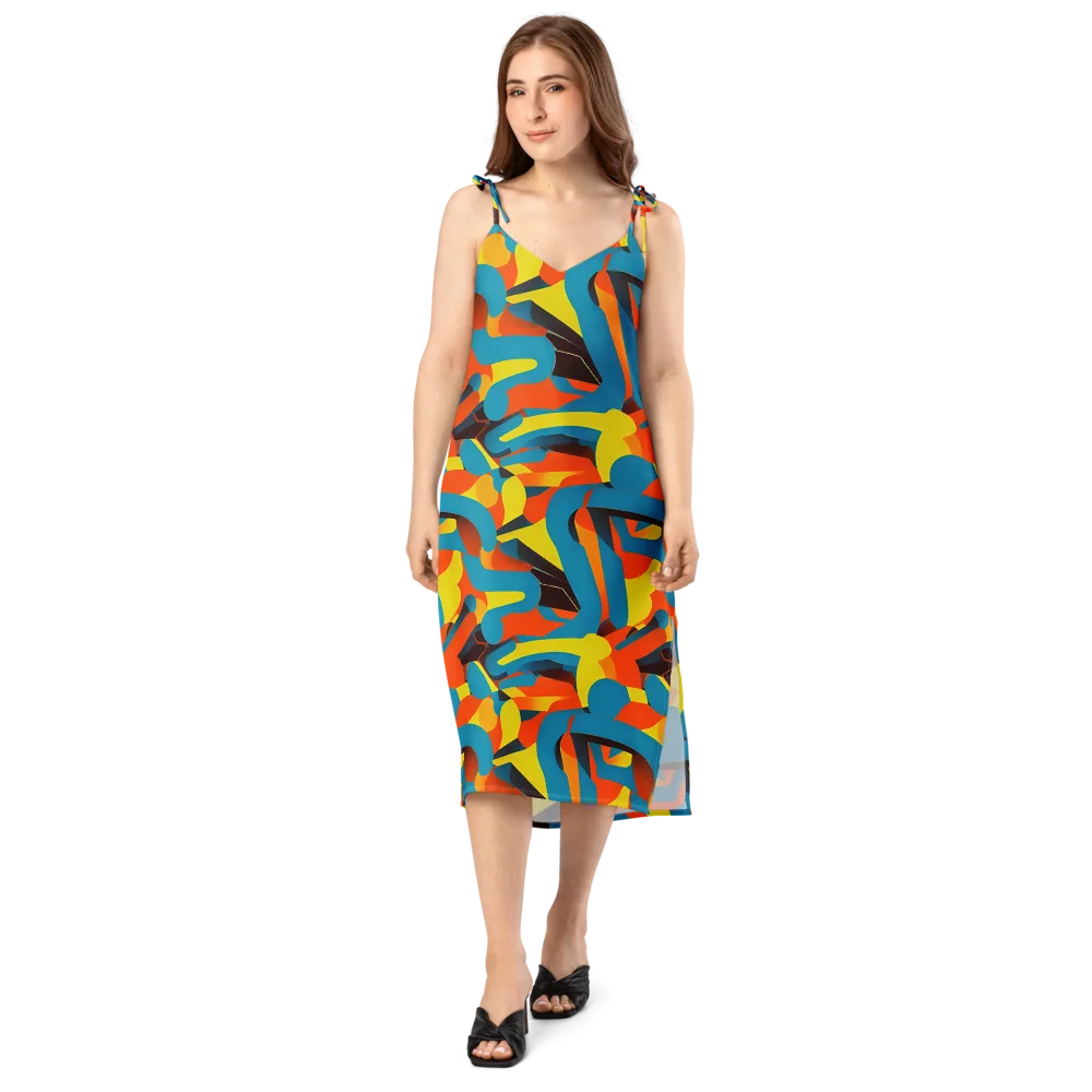 Fragmented Rhapsody on Slip Dress — Front