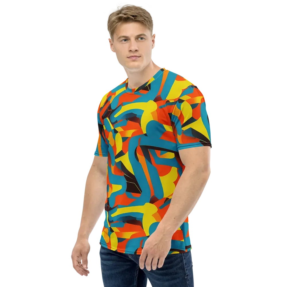 Fragmented Rhapsody on Men's Crew Neck T-Shirt — Left
