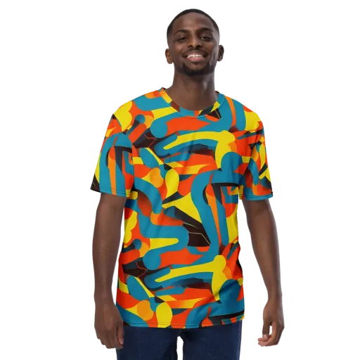 Fragmented Rhapsody on a Men's Crew Neck T-Shirt