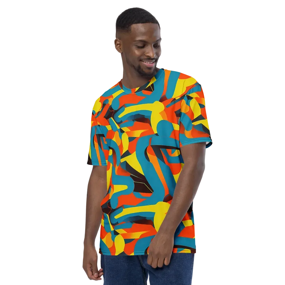 Fragmented Rhapsody on Men's Crew Neck T-Shirt — Left