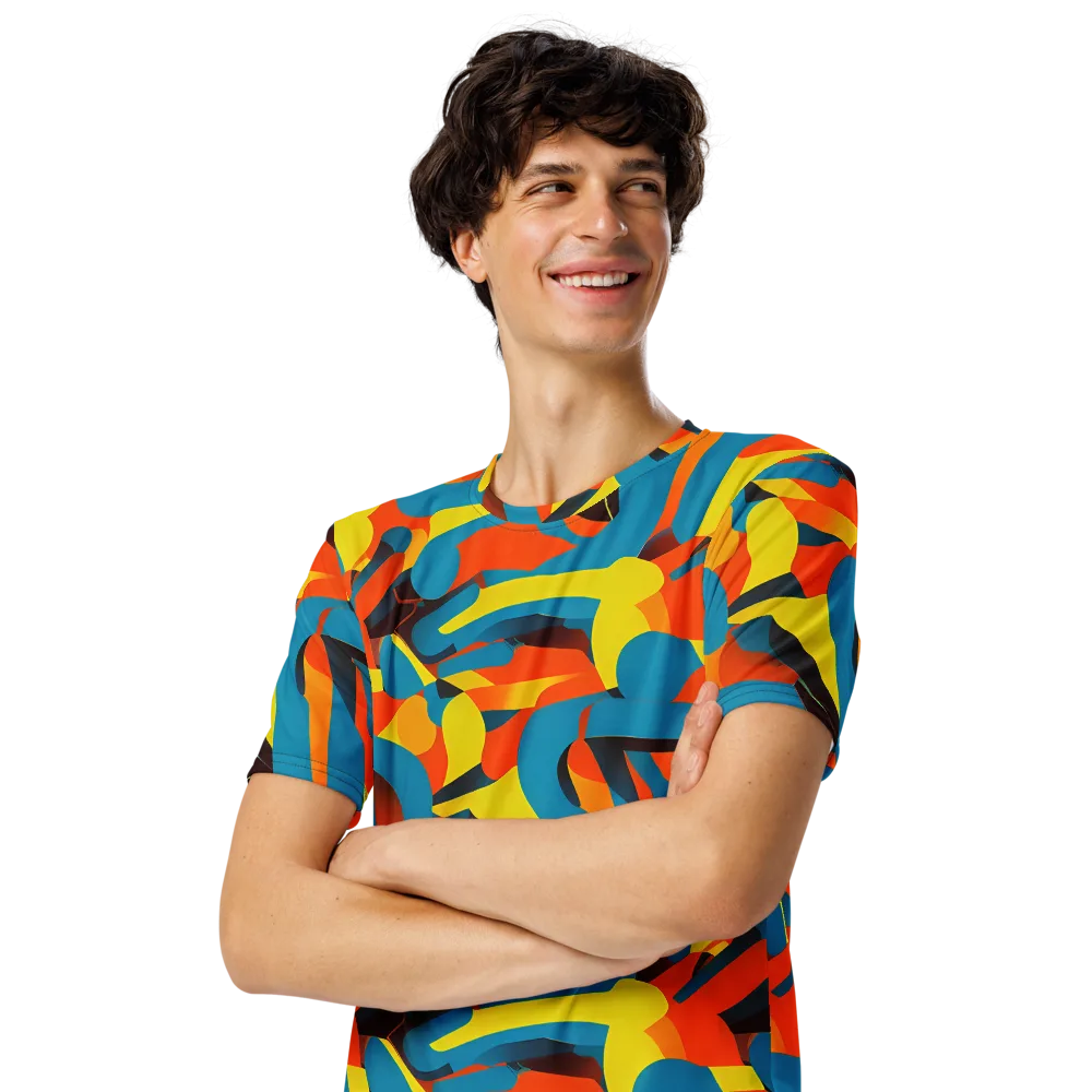 Fragmented Rhapsody on Men's Crew Neck T-Shirt — Left Front