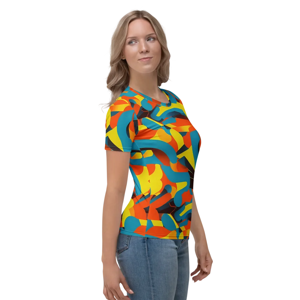 Fragmented Rhapsody on Women's Crew Neck T-Shirt — Right