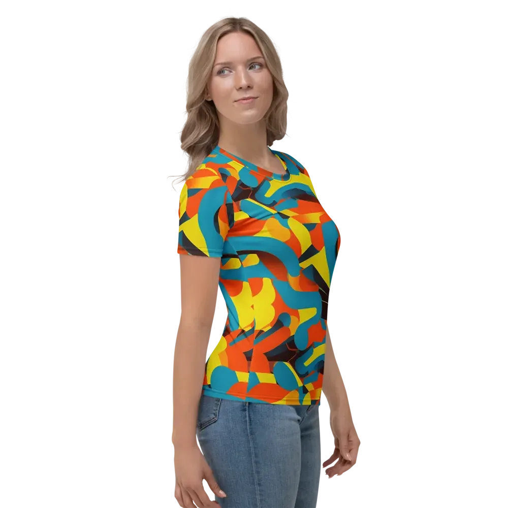 Fragmented Rhapsody on Women's Crew Neck T-Shirt — Right