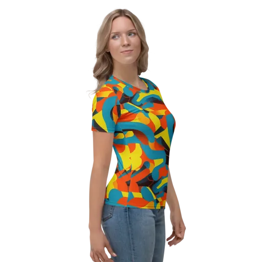 Fragmented Rhapsody on a Women's Crew Neck T-Shirt