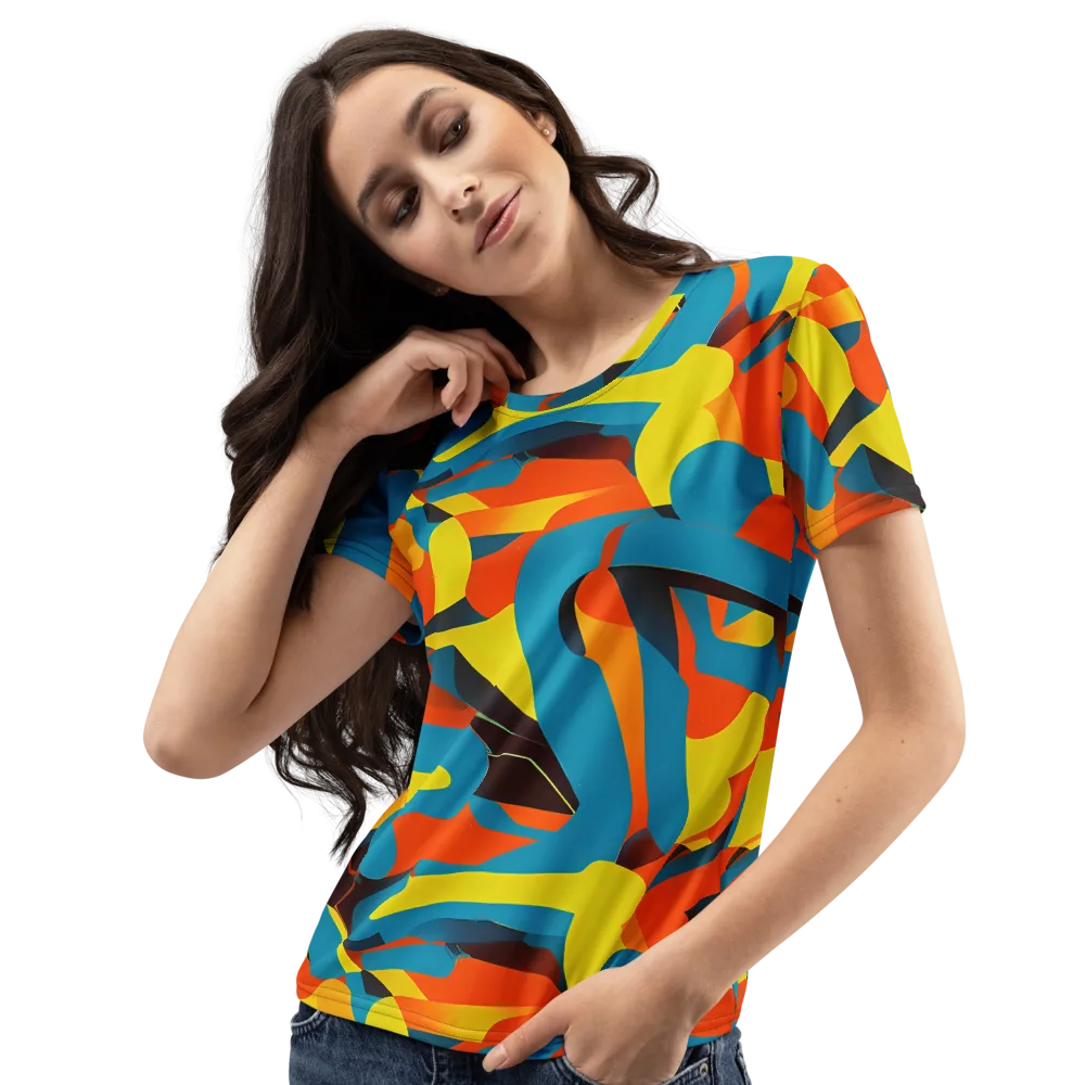 Fragmented Rhapsody on Women's Crew Neck T-Shirt — Left Front