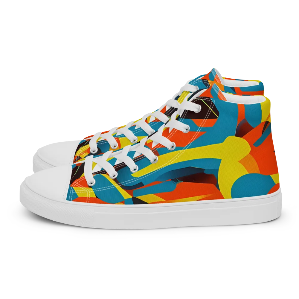 Fragmented Rhapsody on Women's High Top Canvas Shoes — Left