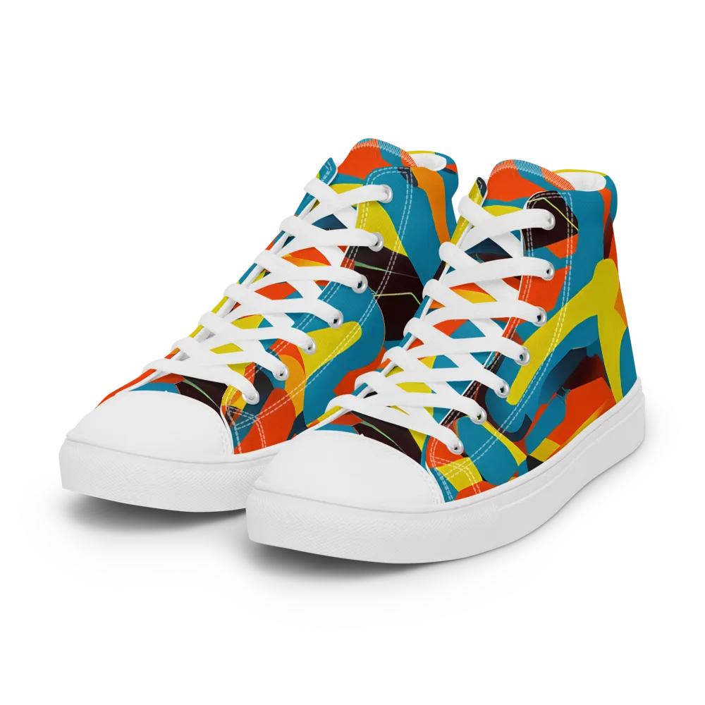 Fragmented Rhapsody on Women's High Top Canvas Shoes — Left Front