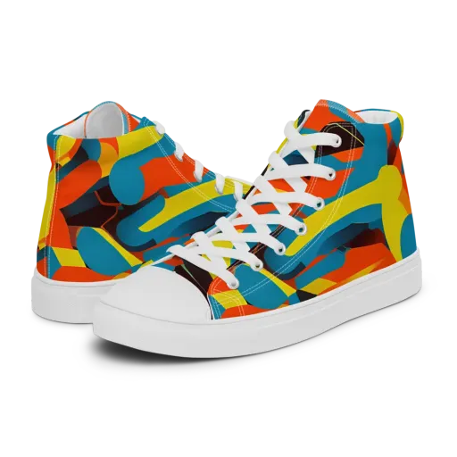 Fragmented Rhapsody on a Women's High Top Canvas Shoes