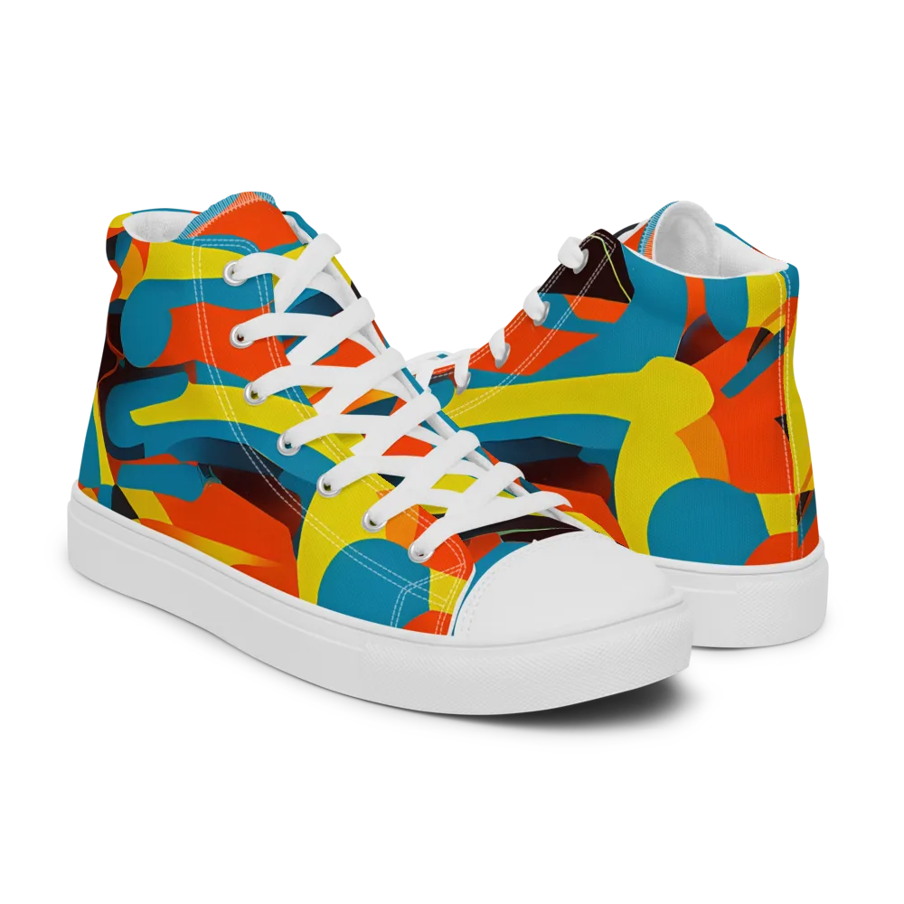 Fragmented Rhapsody on Women's High Top Canvas Shoes — Right