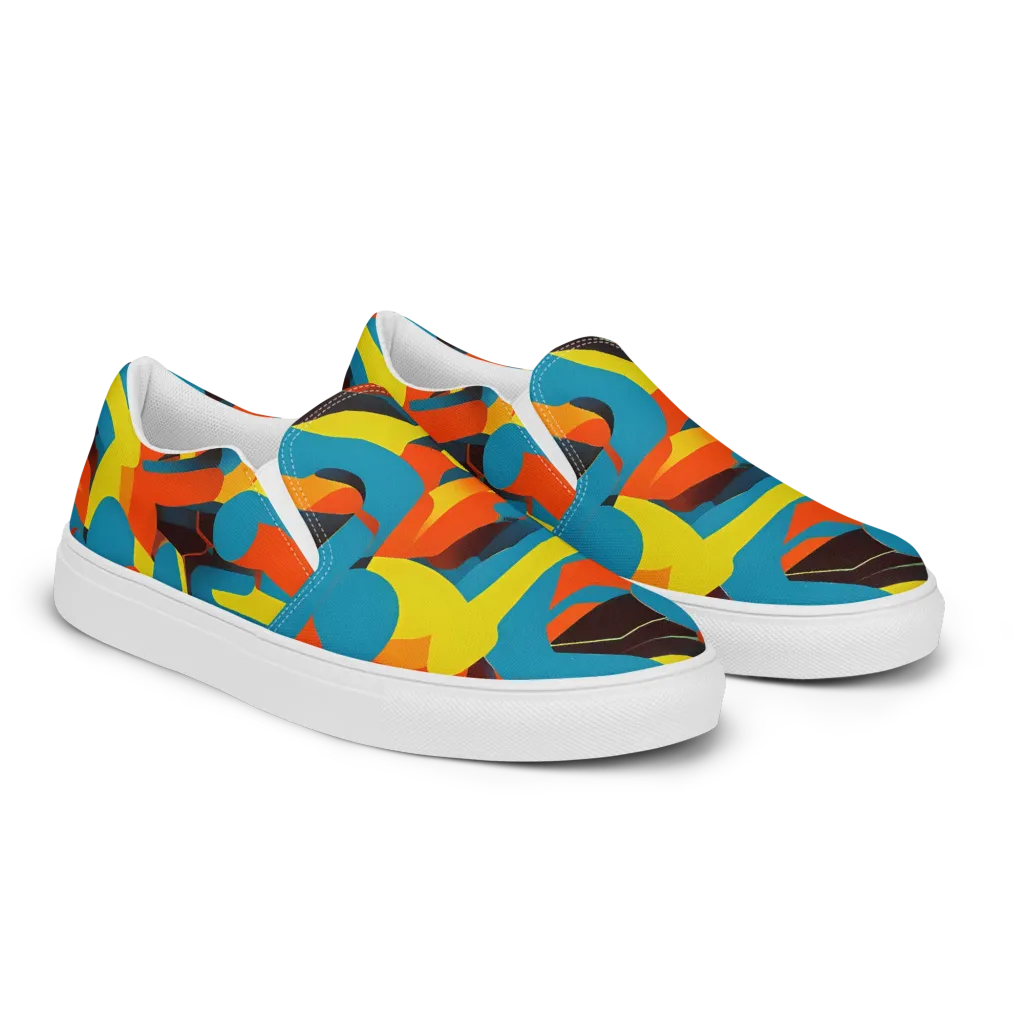 Fragmented Rhapsody on Men's Slip-On Canvas Shoes — Right Front