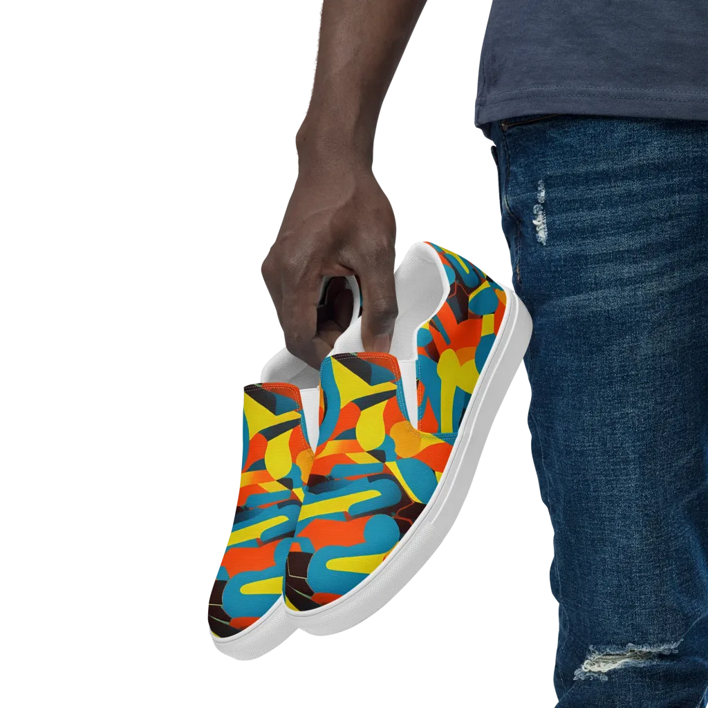 Fragmented Rhapsody on Men's Slip-On Canvas Shoes — Left Front