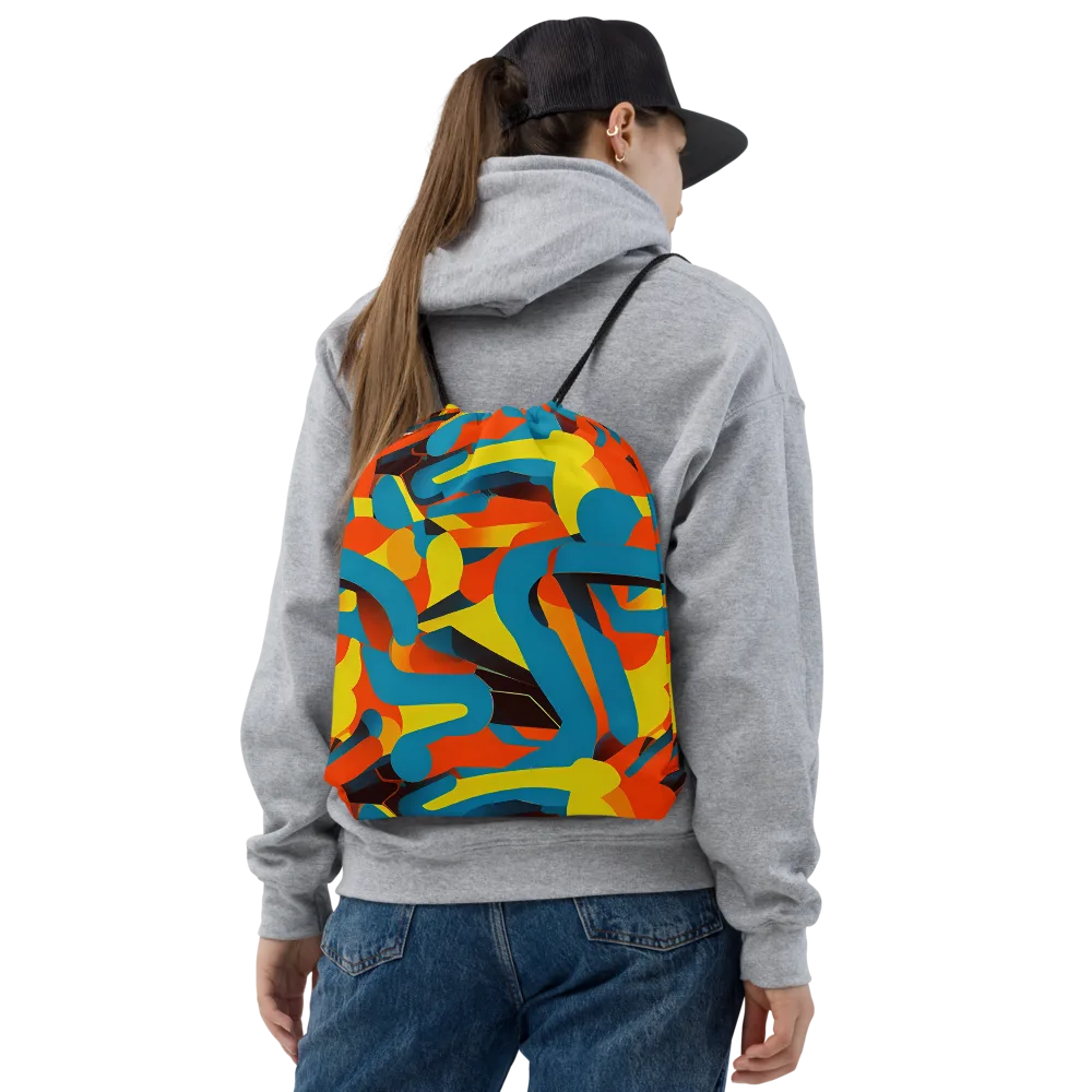 Fragmented Rhapsody on Drawstring Bag — Front