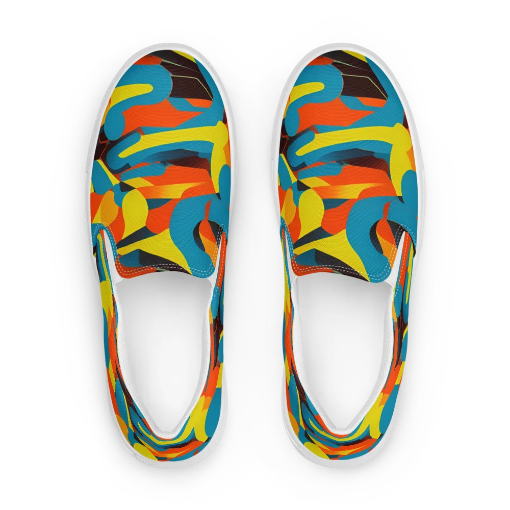 Fragmented Rhapsody on Women's Slip-On Canvas Shoes — Front
