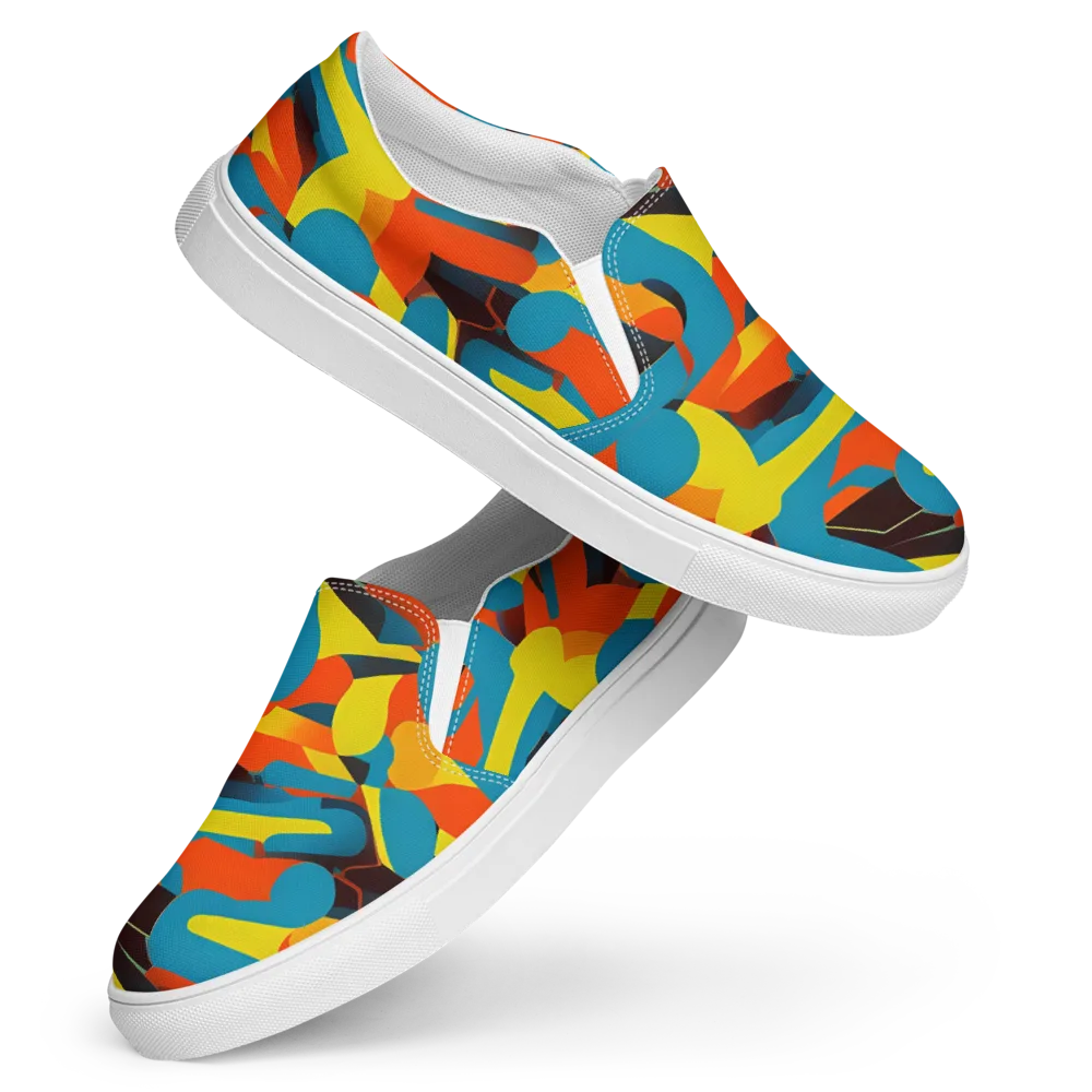 Fragmented Rhapsody on Women's Slip-On Canvas Shoes — Front