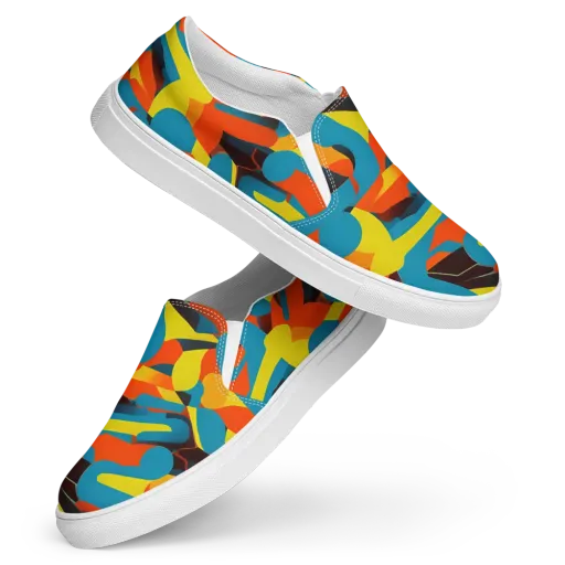 Fragmented Rhapsody on a Women's Slip-On Canvas Shoes