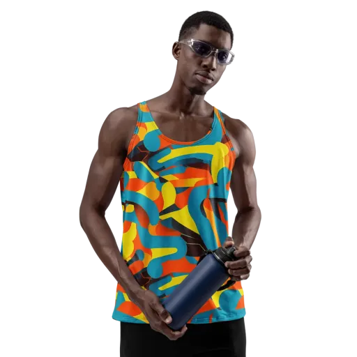 Fragmented Rhapsody on a Men's Tank Top