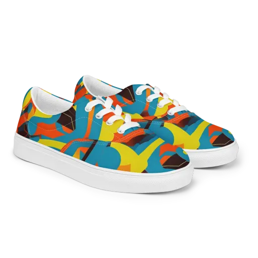 Fragmented Rhapsody on a Men's Lace-Up Canvas Shoes