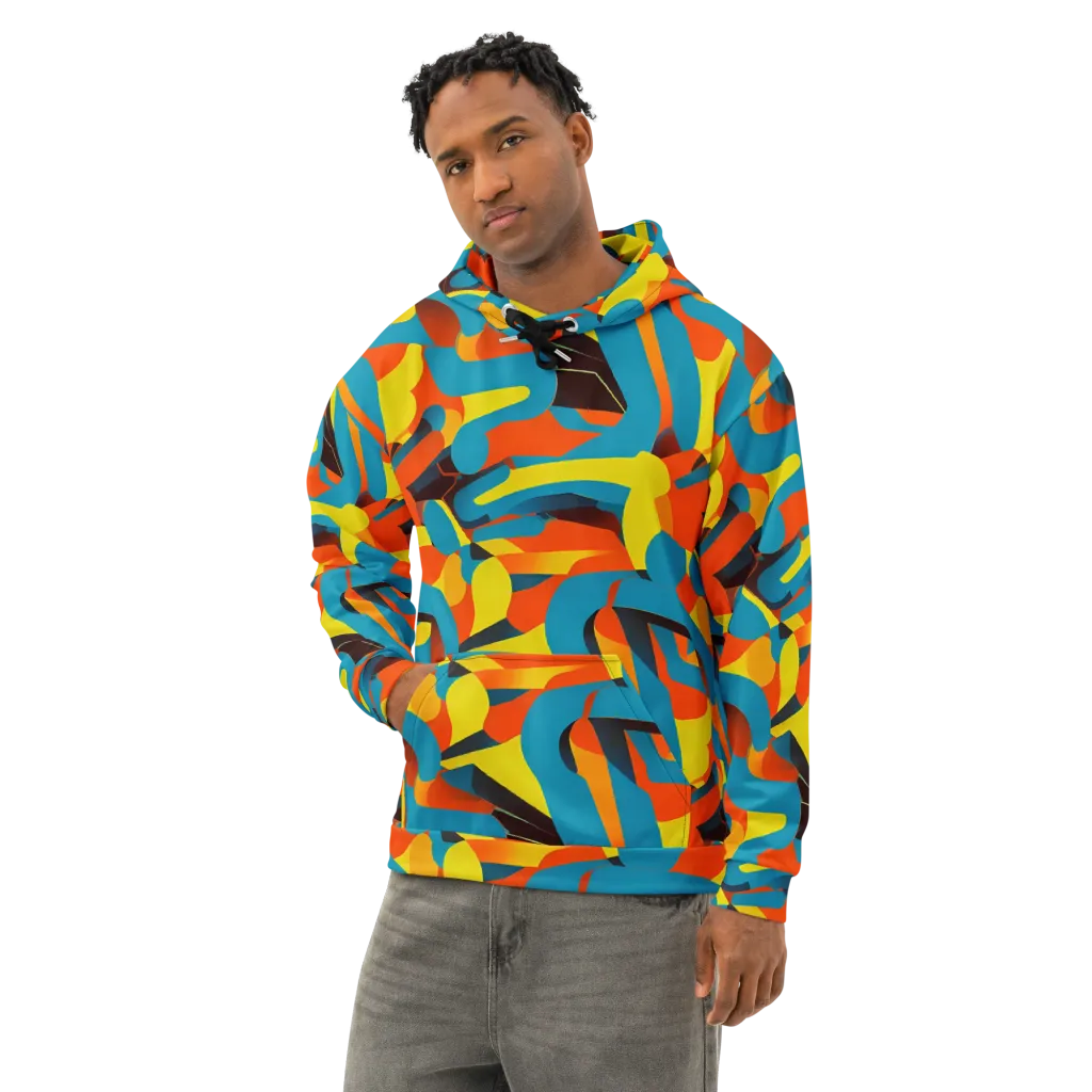 Fragmented Rhapsody on Cotton Hoodie — Left Front