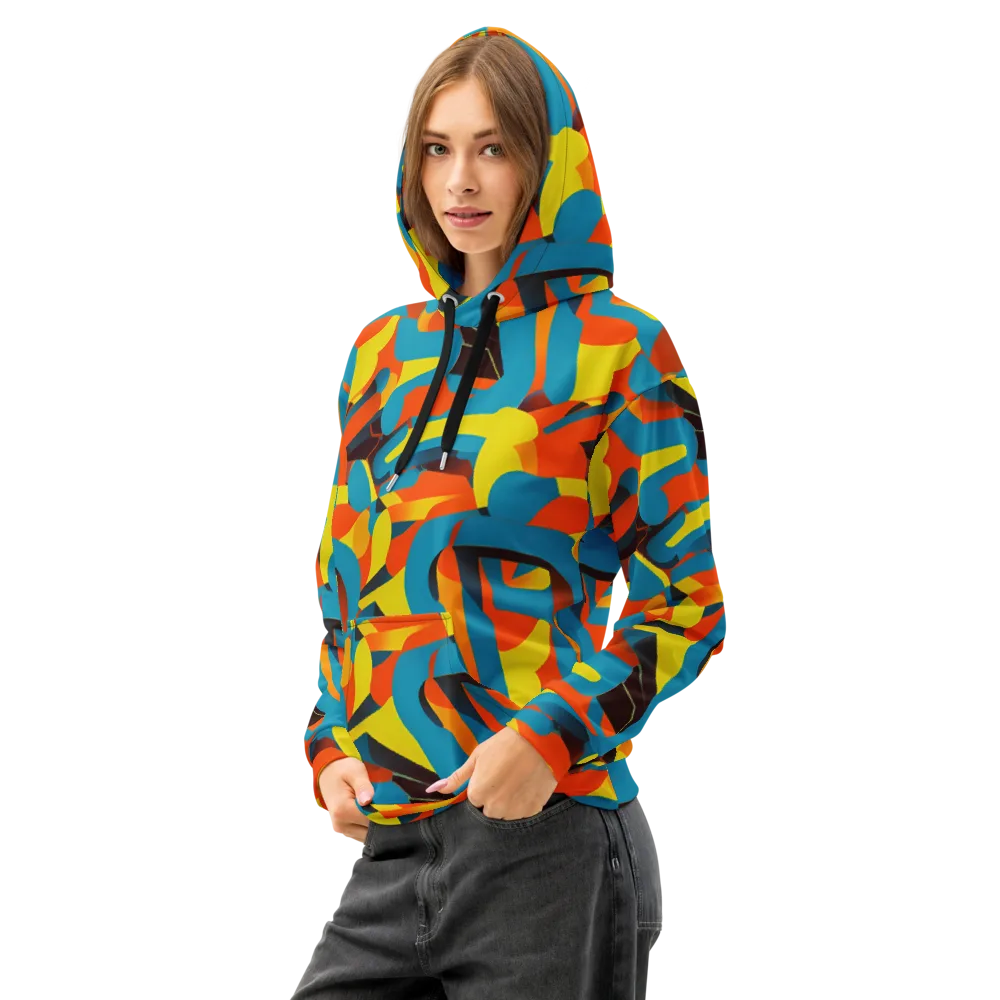 Fragmented Rhapsody on Cotton Hoodie — Left Front