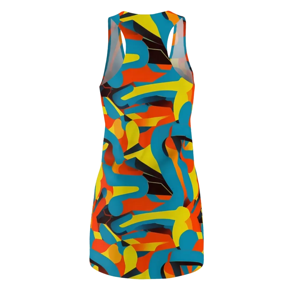 Fragmented Rhapsody on Racerback Dress — Back