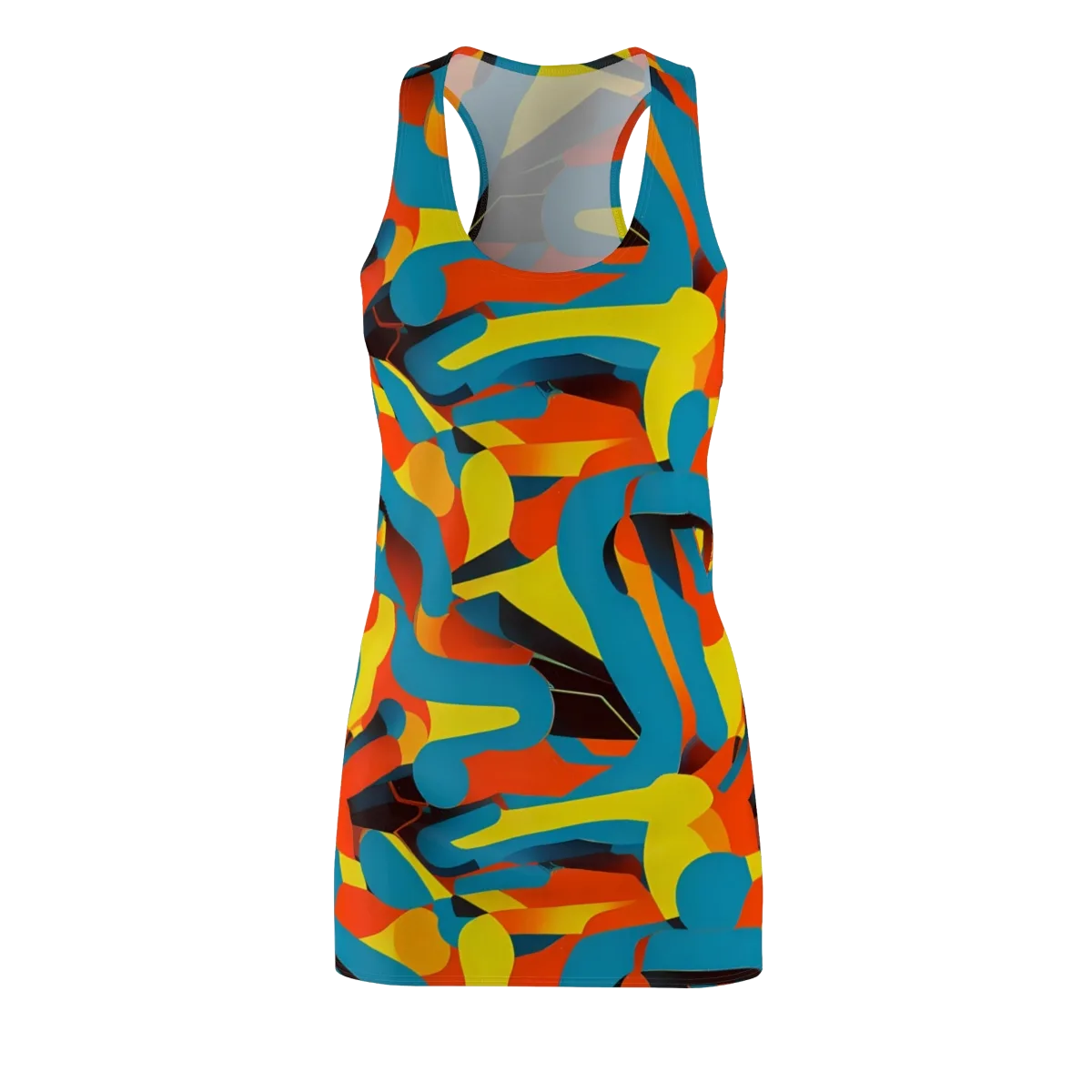 Fragmented Rhapsody on Racerback Dress — Front