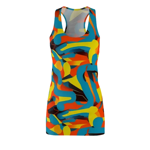 Fragmented Rhapsody on a Racerback Dress
