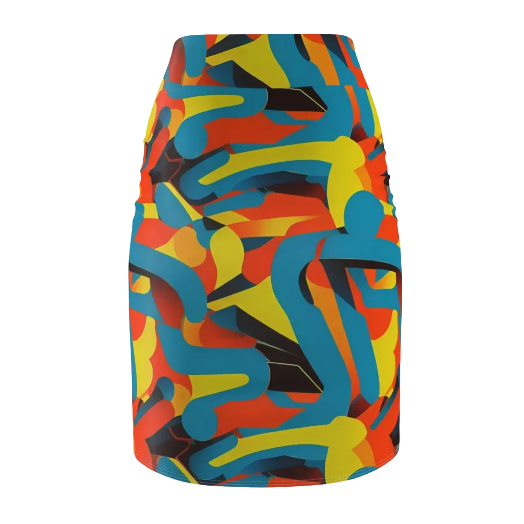Fragmented Rhapsody on Pencil Skirt — Back
