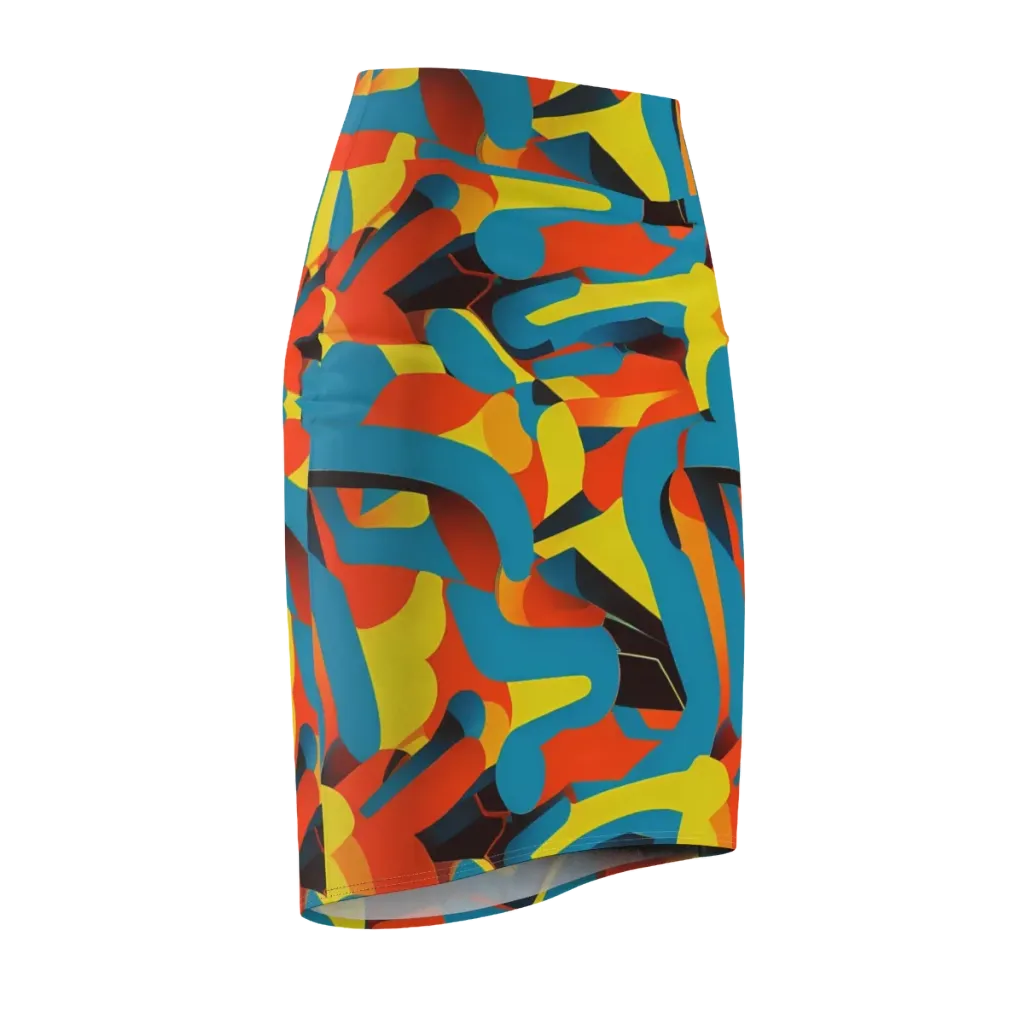 Fragmented Rhapsody on Pencil Skirt — Front Side