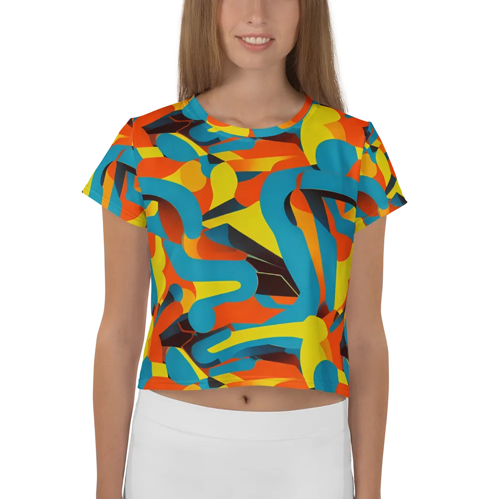 Fragmented Rhapsody on Crop Tee — Front