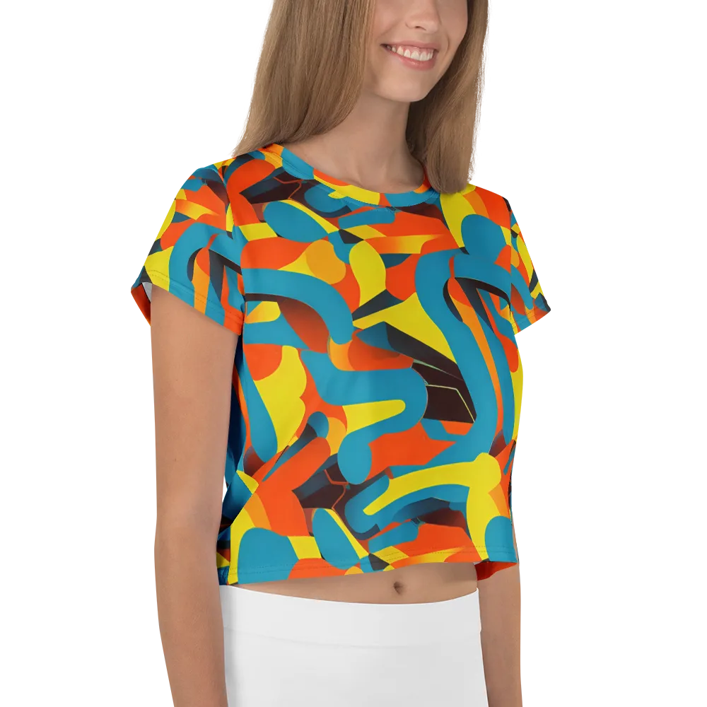 Fragmented Rhapsody on Crop Tee — Right