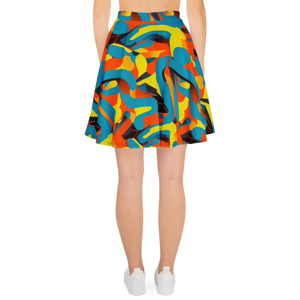 Fragmented Rhapsody on Skater Skirt — Back
