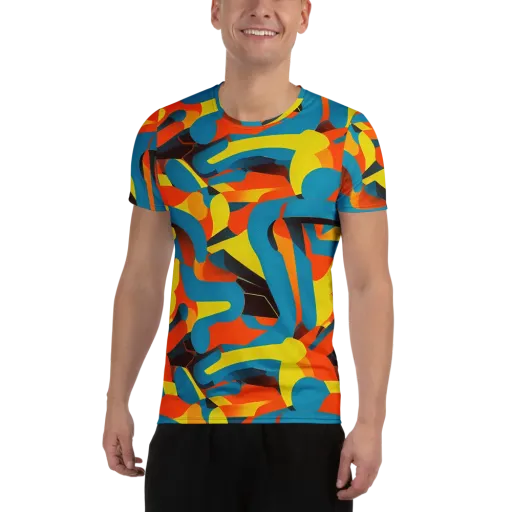 Fragmented Rhapsody on a Men's Athletic T-Shirt
