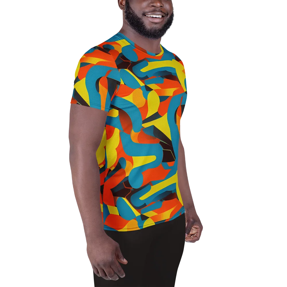 Fragmented Rhapsody on Men's Athletic T-Shirt — Right
