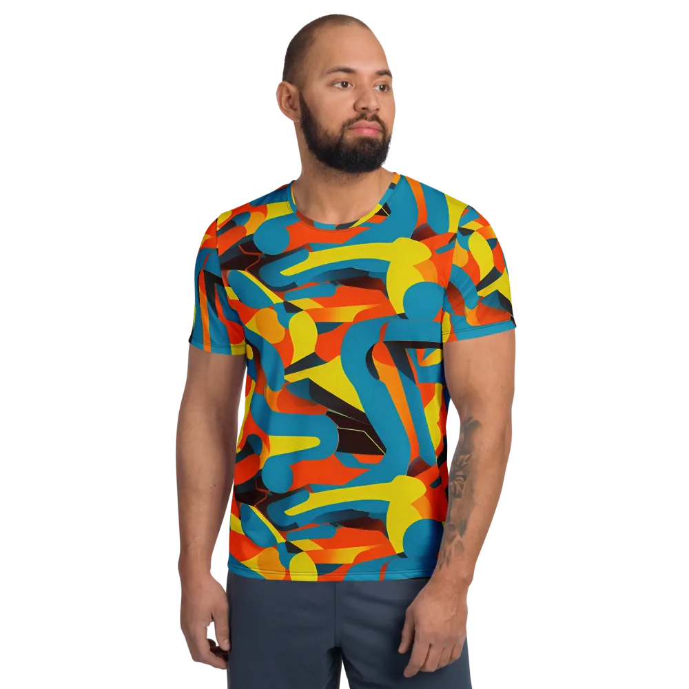 Fragmented Rhapsody on Men's Athletic T-Shirt — Front