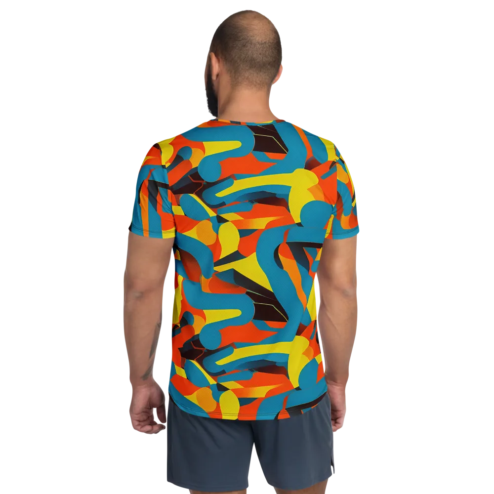 Fragmented Rhapsody on Men's Athletic T-Shirt — Back