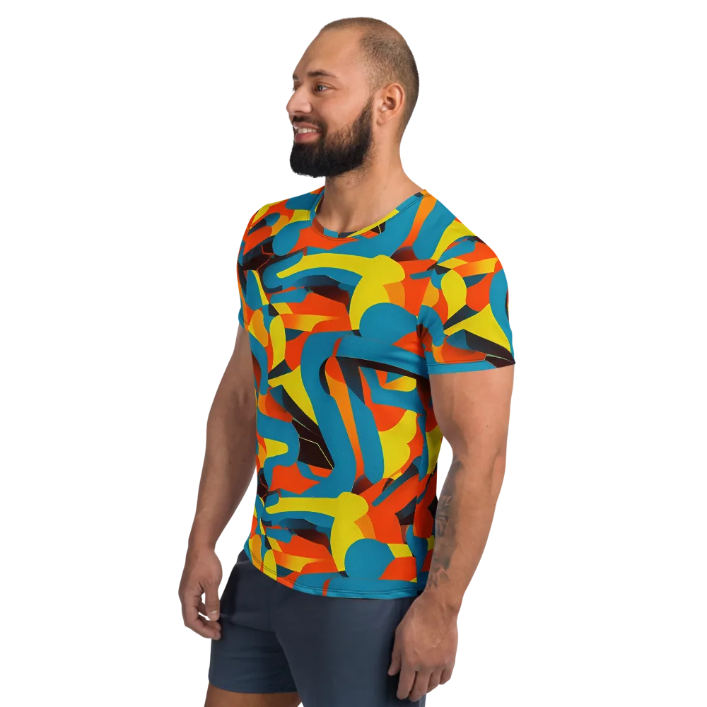 Fragmented Rhapsody on Men's Athletic T-Shirt — Left