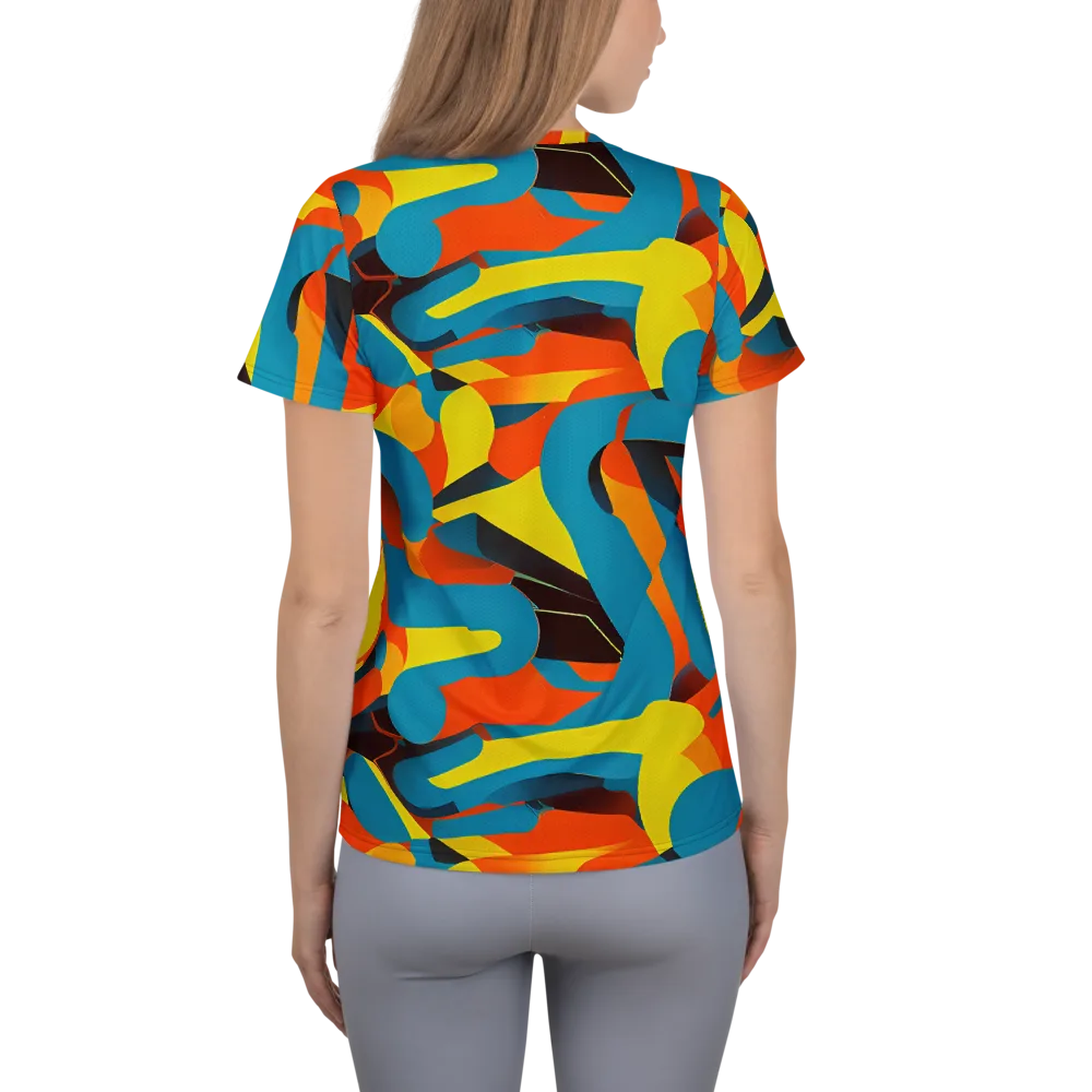 Fragmented Rhapsody on Women's Athletic T-Shirt — Back