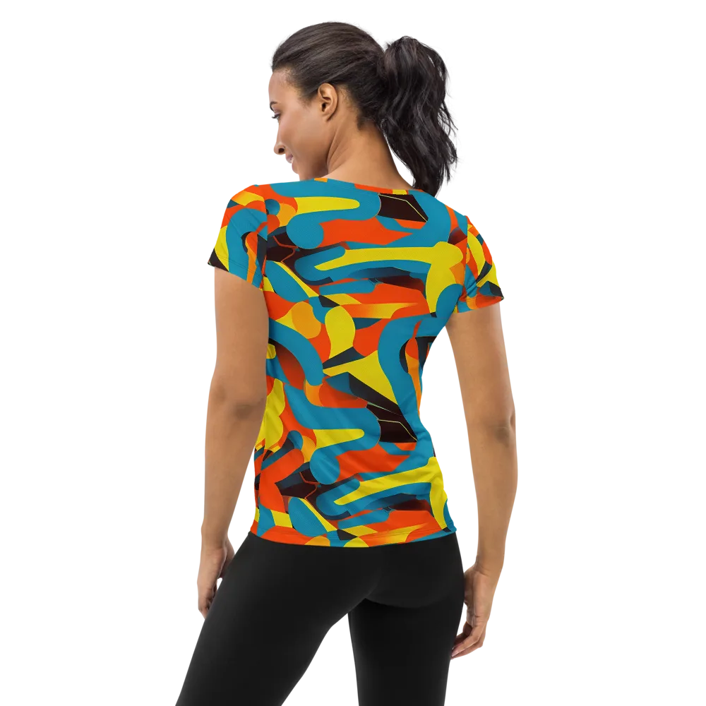 Fragmented Rhapsody on Women's Athletic T-Shirt — Back